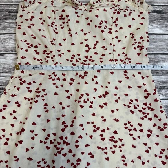 Unbranded Women's Sleeveless Sweetheart Heart Dress Cream Red S SM Small Ruffles - Picture 10 of 13